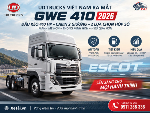 UD Trucks GWE 410 2026 ESCOT – Đầu kéo 410 HP số tự động